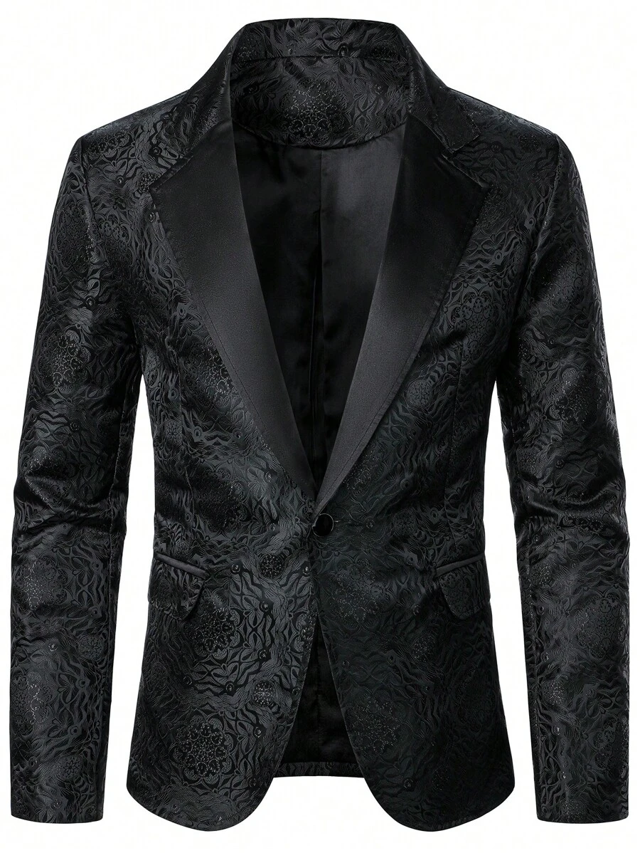 Manfinity AFTRDRK Hombres Blazer Halloween jacquard con botón