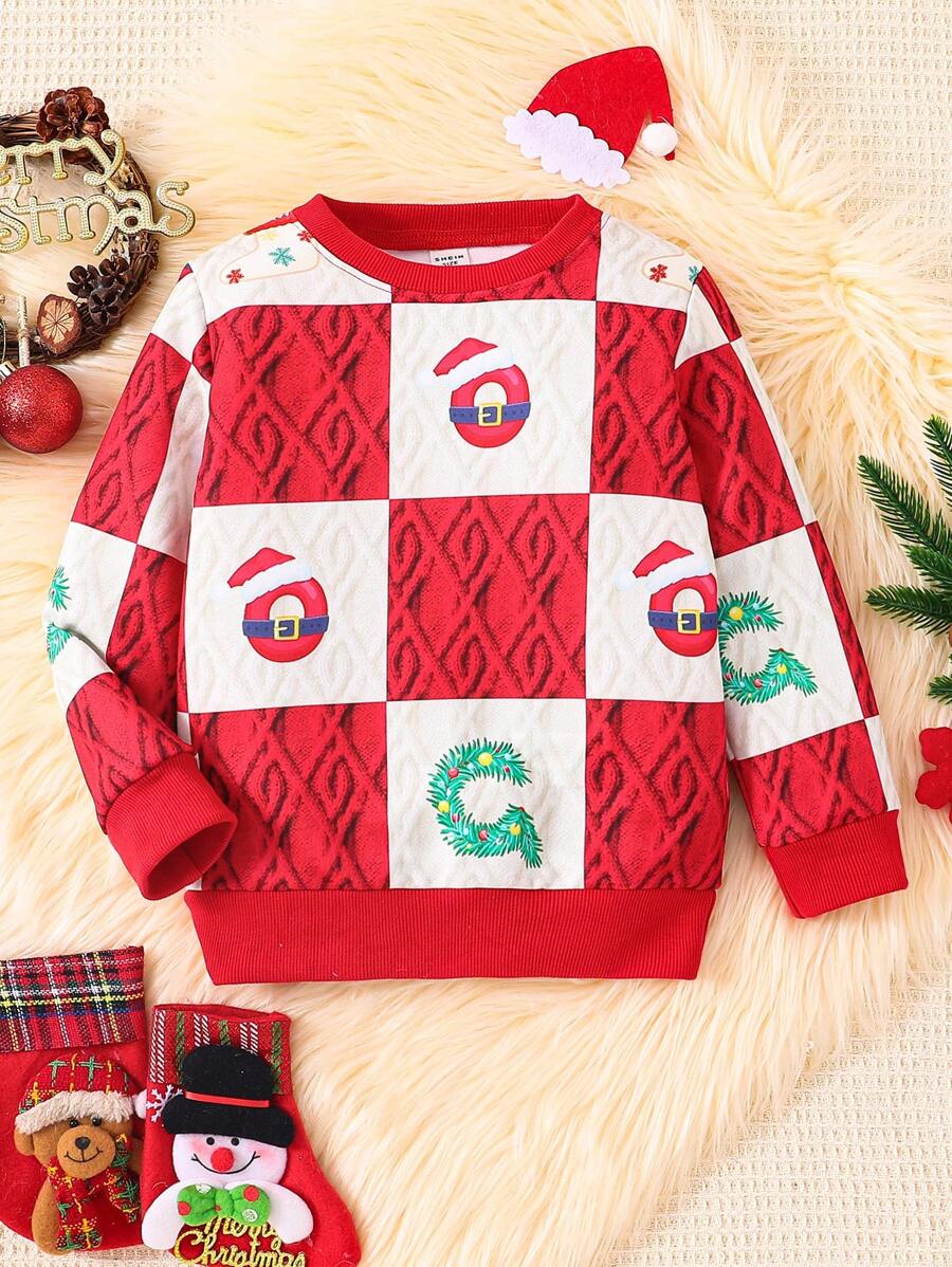 SHEIN Garota Jovem Impressão De Natal Moletom
