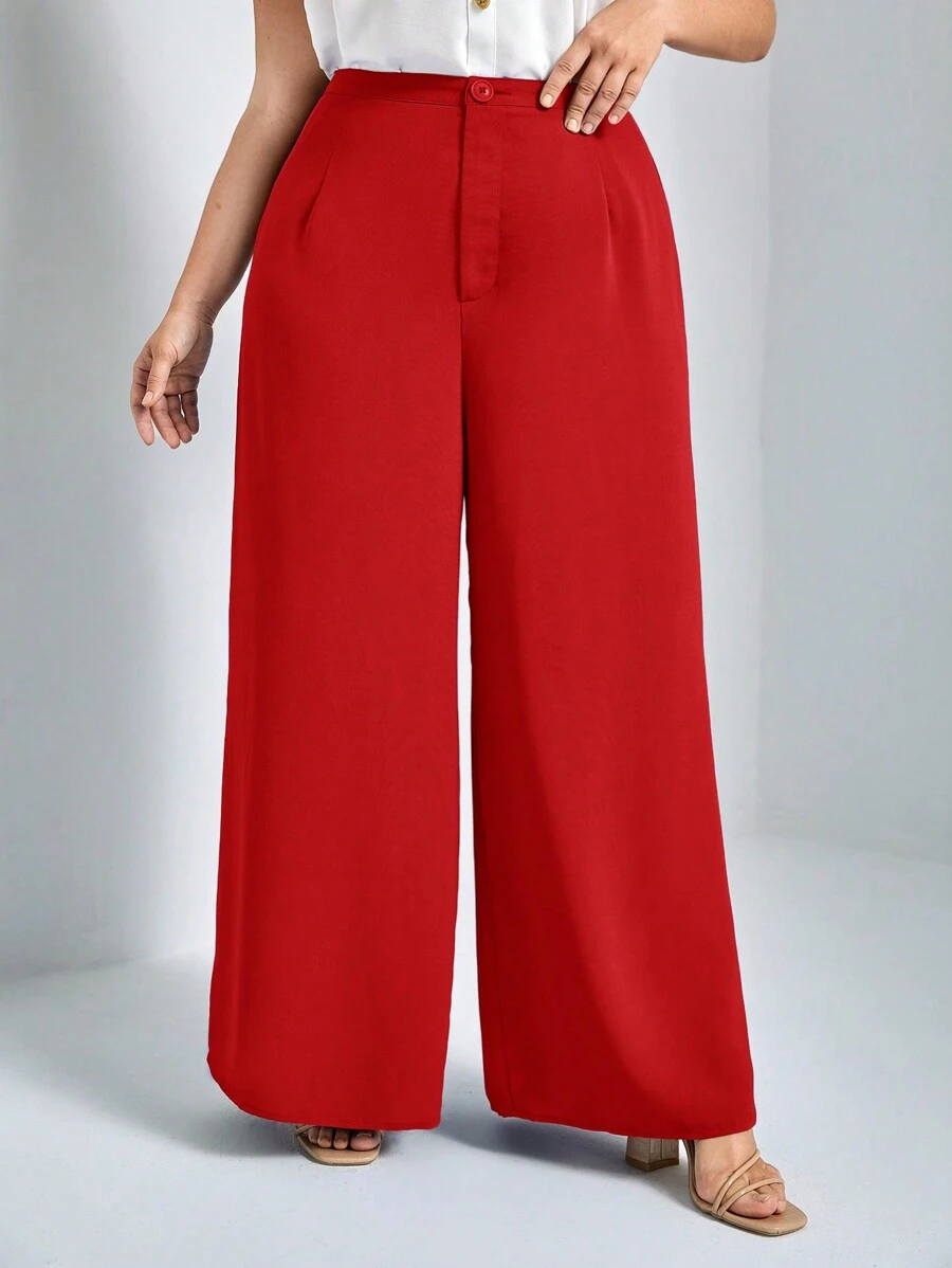 SHEIN Essnce Plus Pantalon Ample À Plis