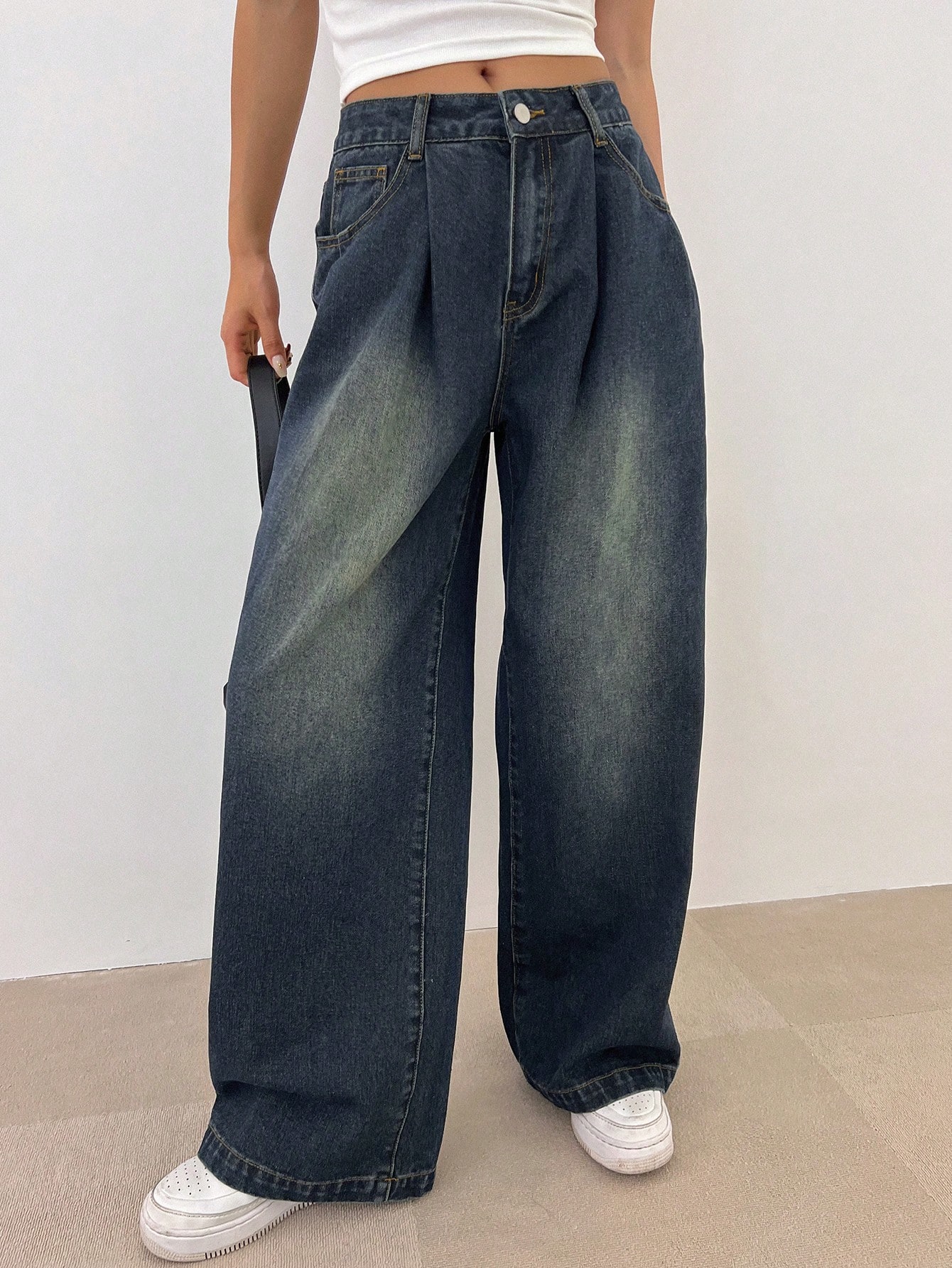 Slant Pocket Wide Leg Jeans,Baggy Jeans｜DAZY