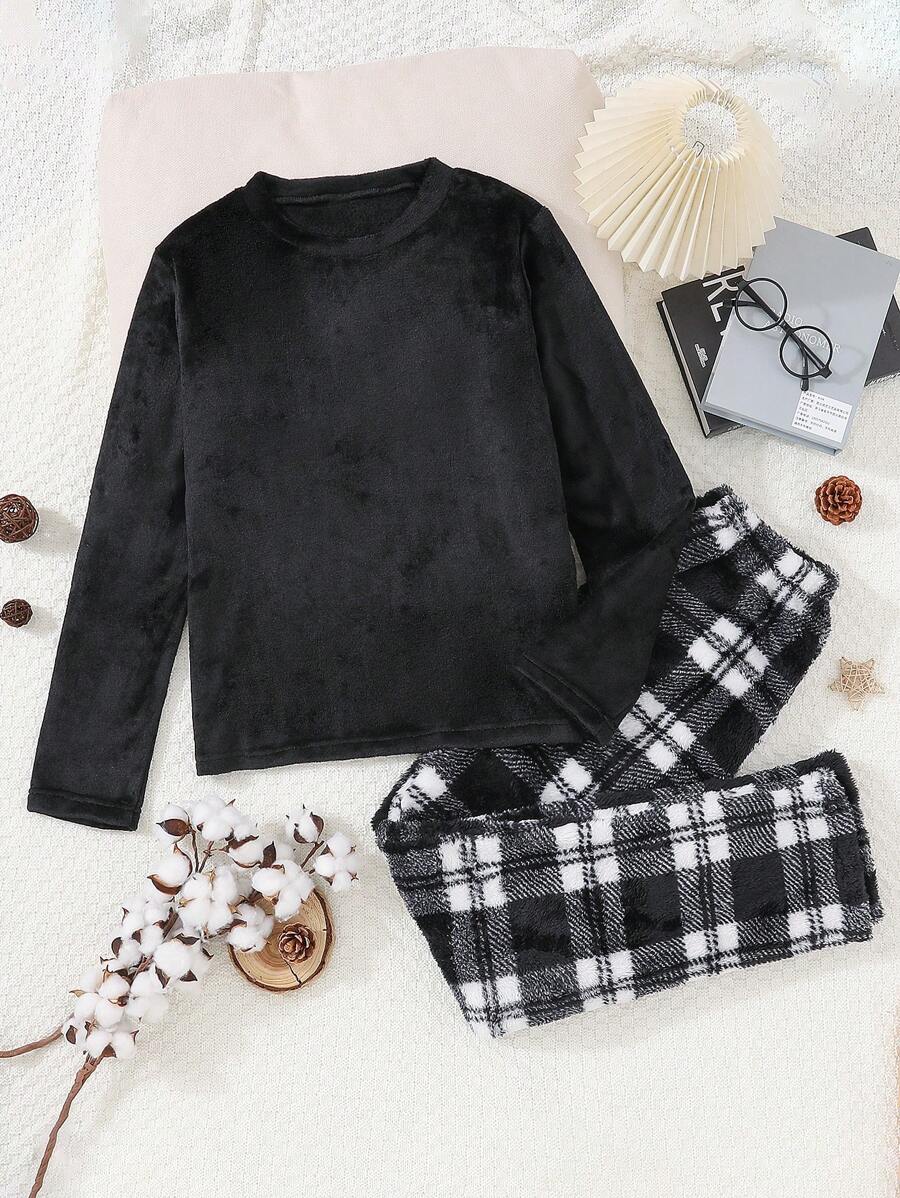 Teen Boy Plaid Print PJ Set