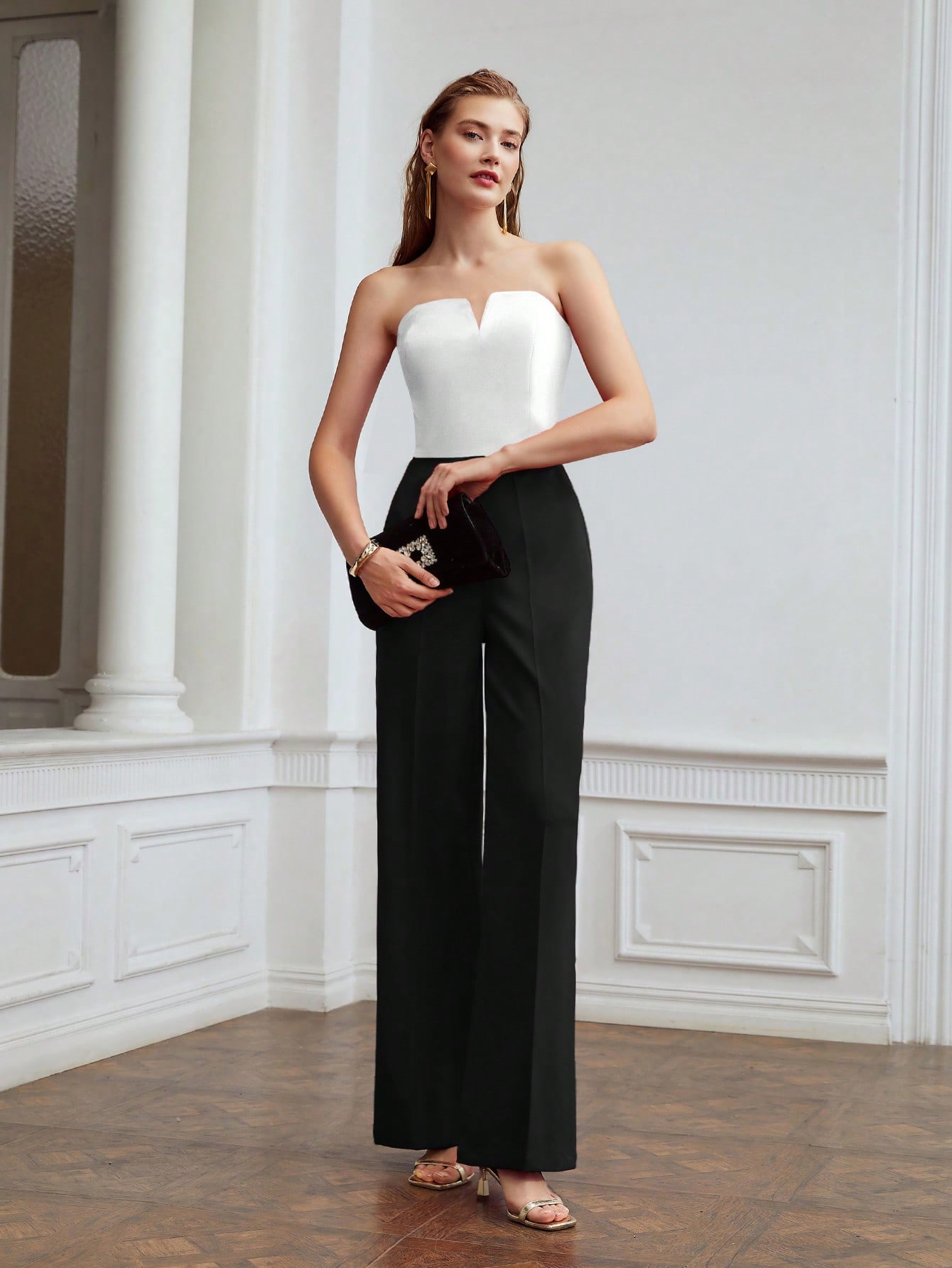 ツートーン チューブジャンプスーツ｜Motf