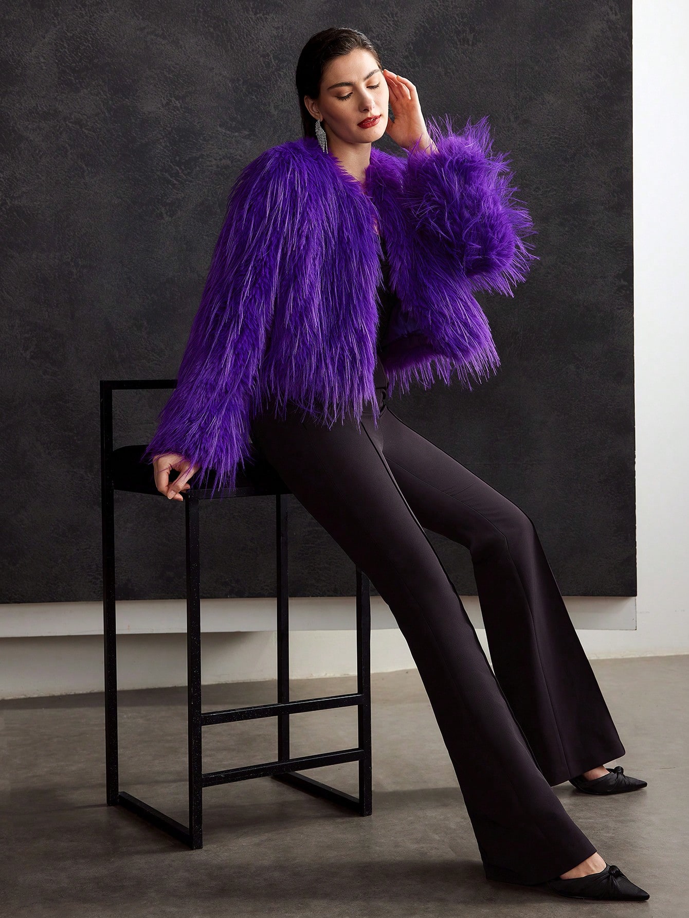 ジャケット・アウター DIANTE shaggy foodie loose coat SHAGGY FAUX FUR JACKET｜Motf