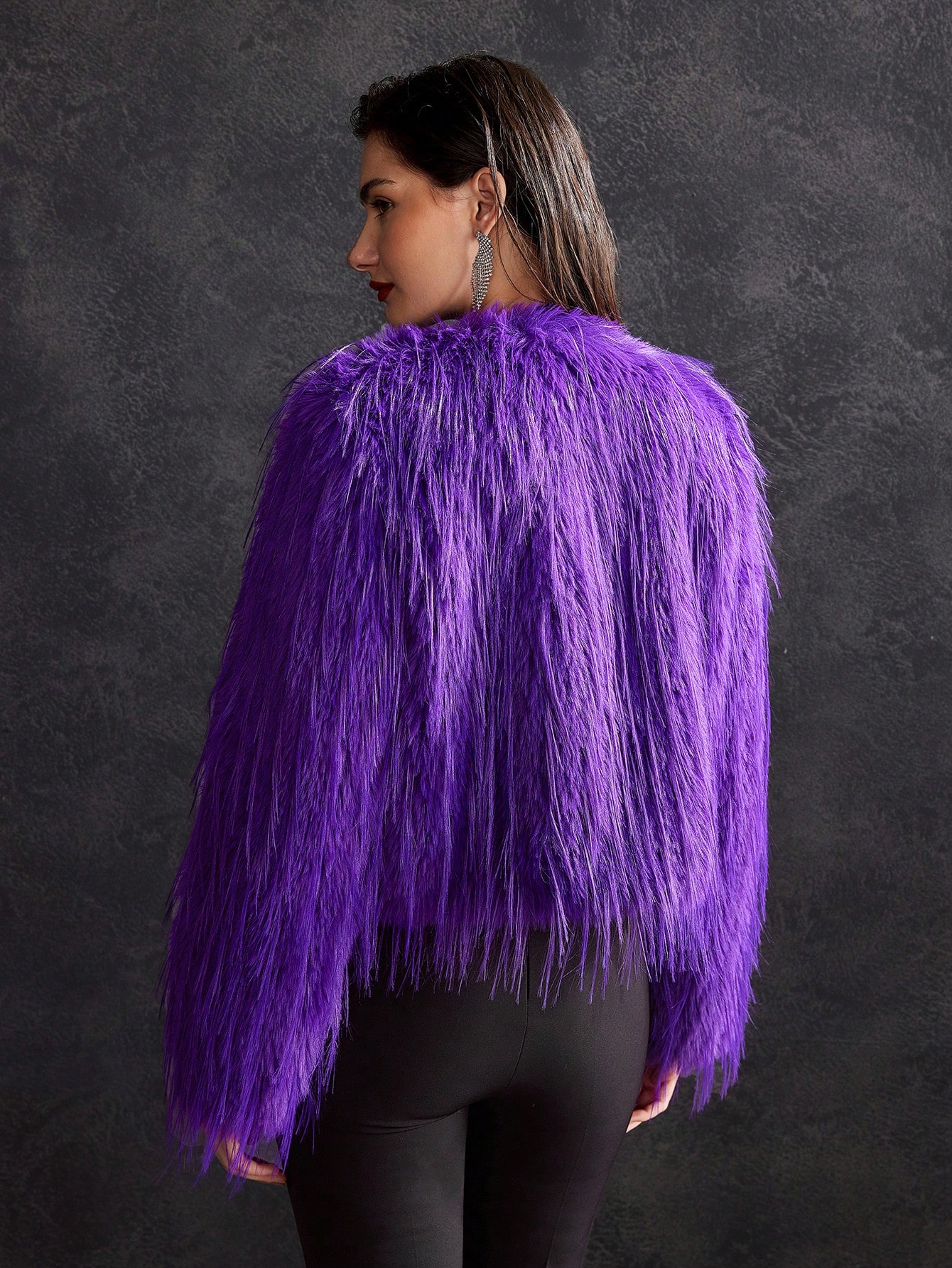 ジャケット・アウター DIANTE shaggy foodie loose coat SHAGGY FAUX FUR JACKET｜Motf