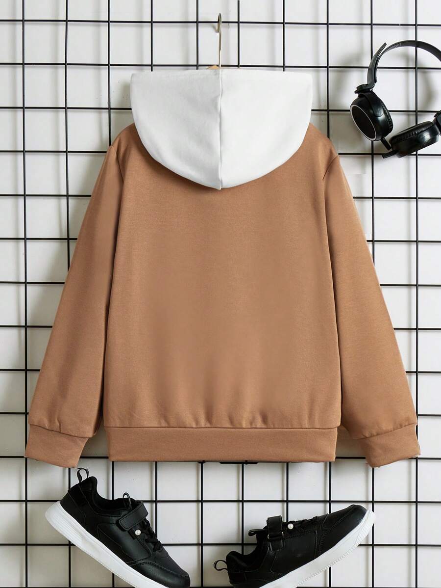 Mädchen Hoodie Mit Buchstaben-Druck - Bequemer Kapuzenpullover Mit Taschen