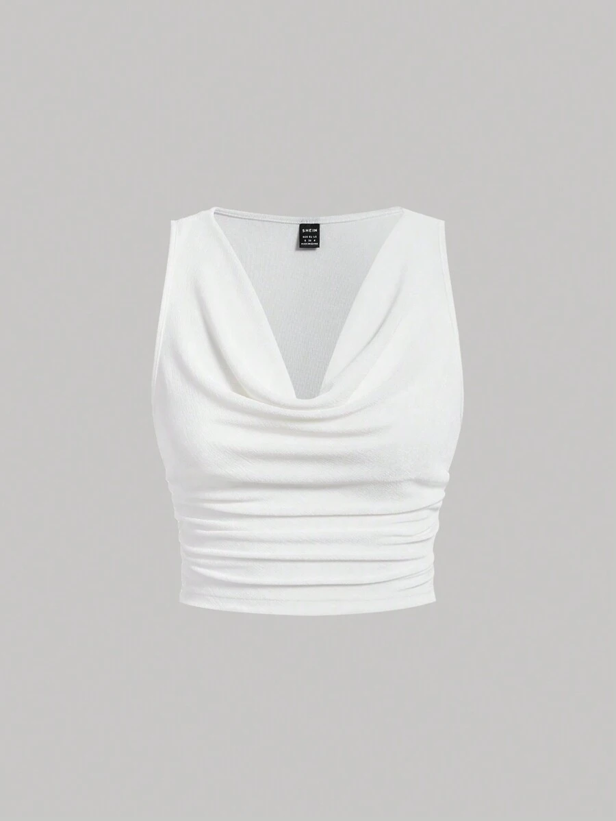SHEIN MOD Top tank escote drapeado fruncido