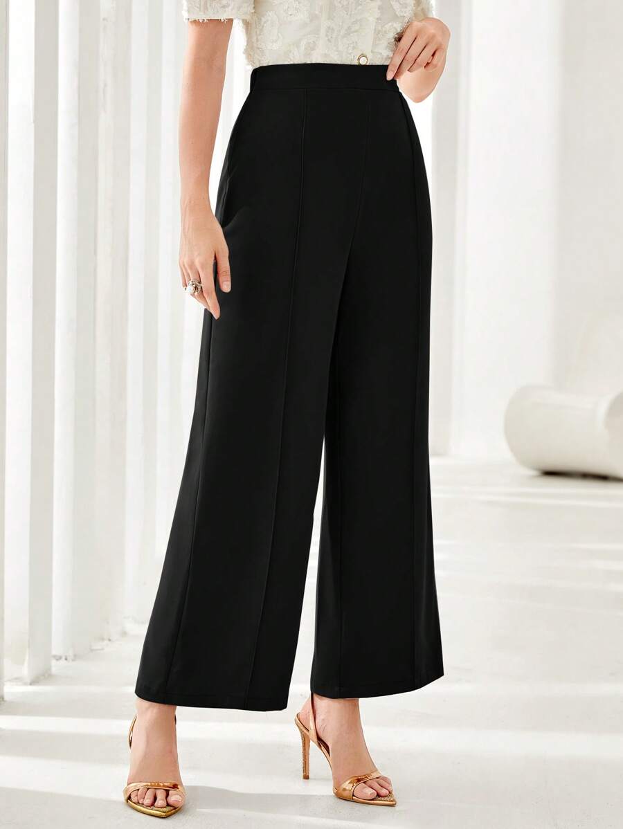 Modelyn Women's Solid Color Wide Leg Pants Casual Daily Wear