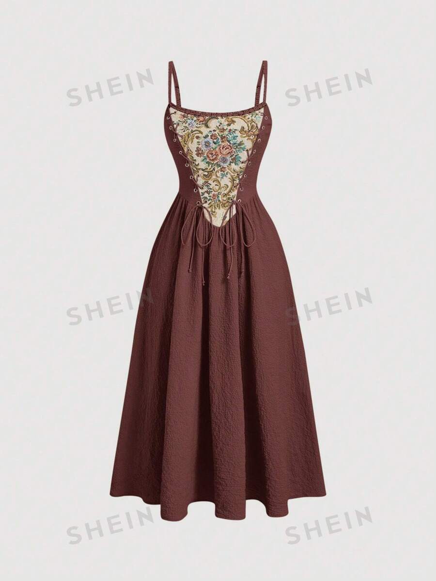 SHEIN MOD Vestido de tirantes con bordado floral