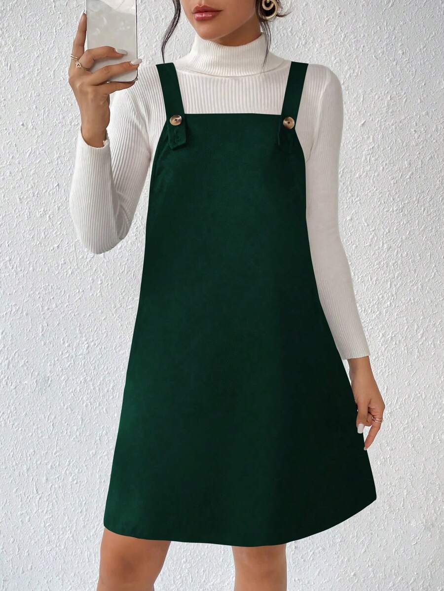 Chiquease Robe Salopette Unicolore Sans Pull