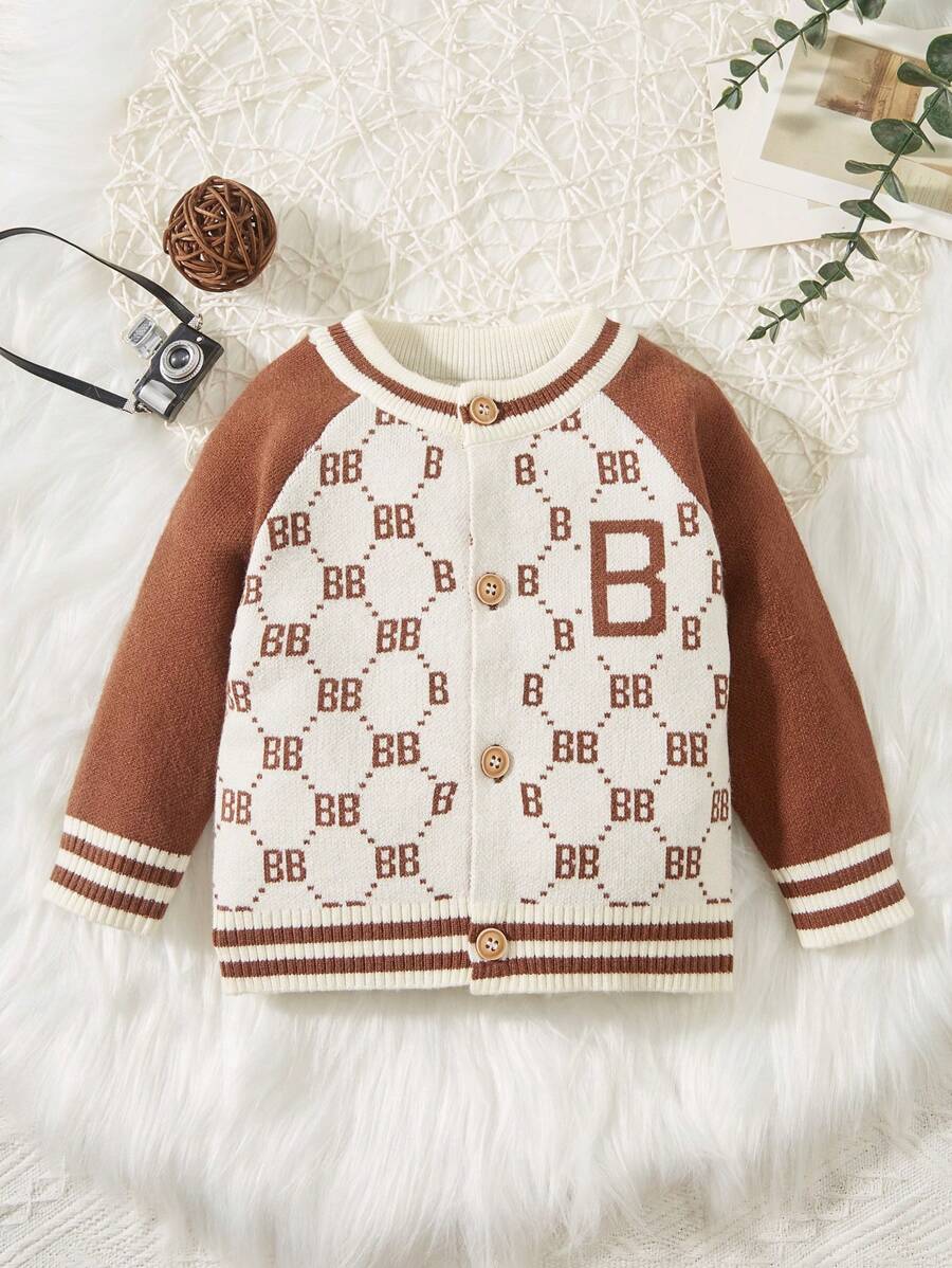 Babyjongen Letterpatroon Raglan mouw Cardigans