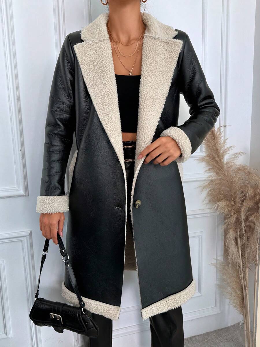 Ladies' Teddy Fleece Patchwork Jacket