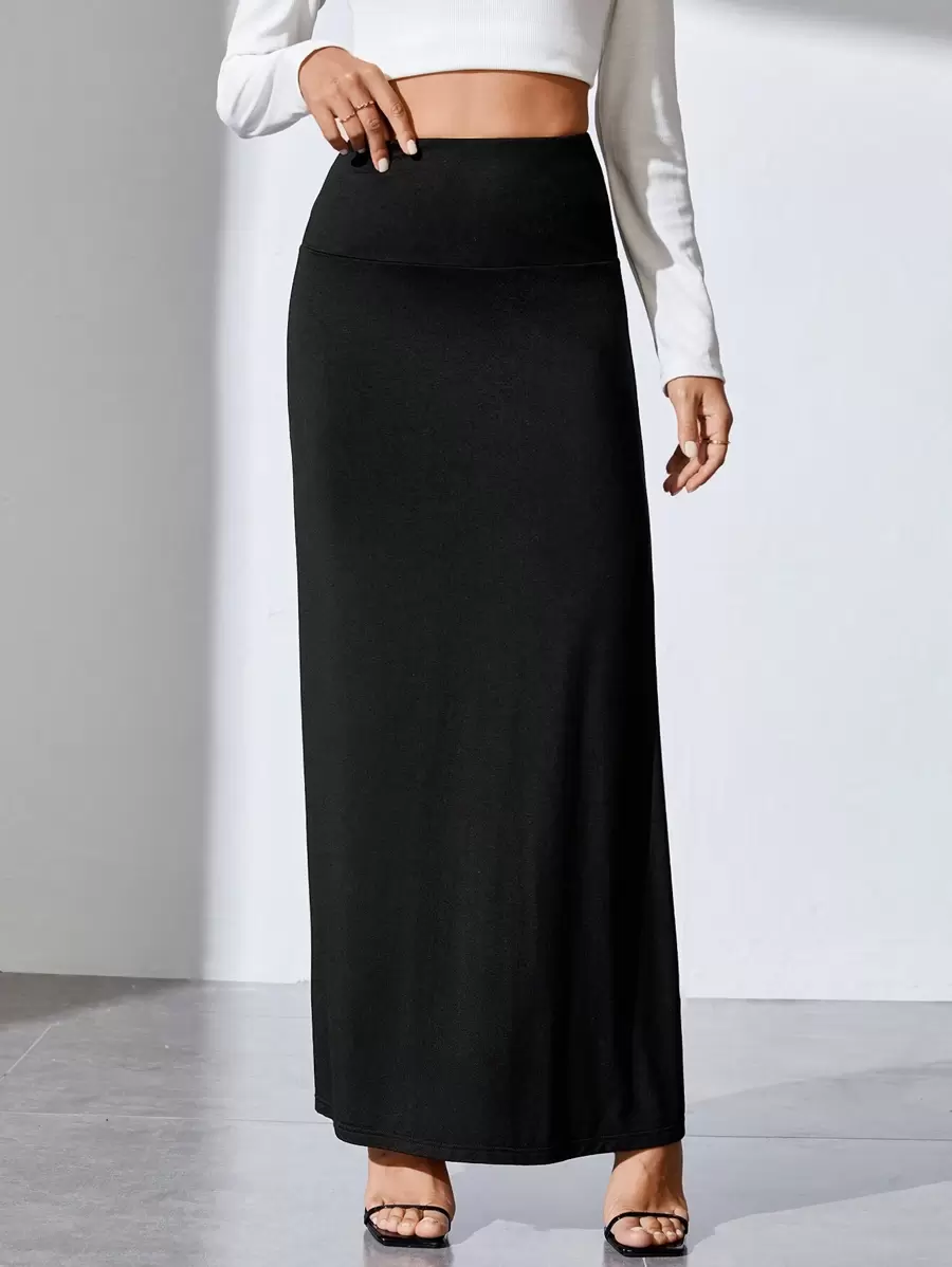 SHEIN Tall Solid High Waist Skirt Maxi Skirt