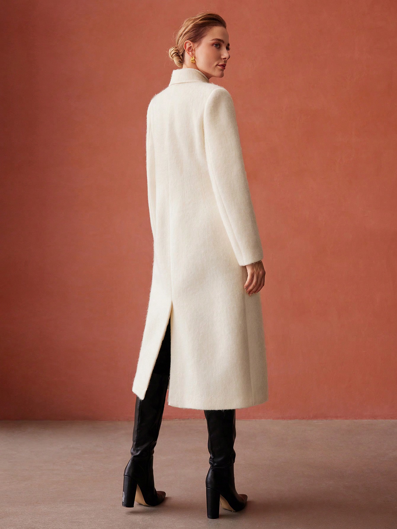 WOOL-BLEND HOOK CLASP COAT｜Motf