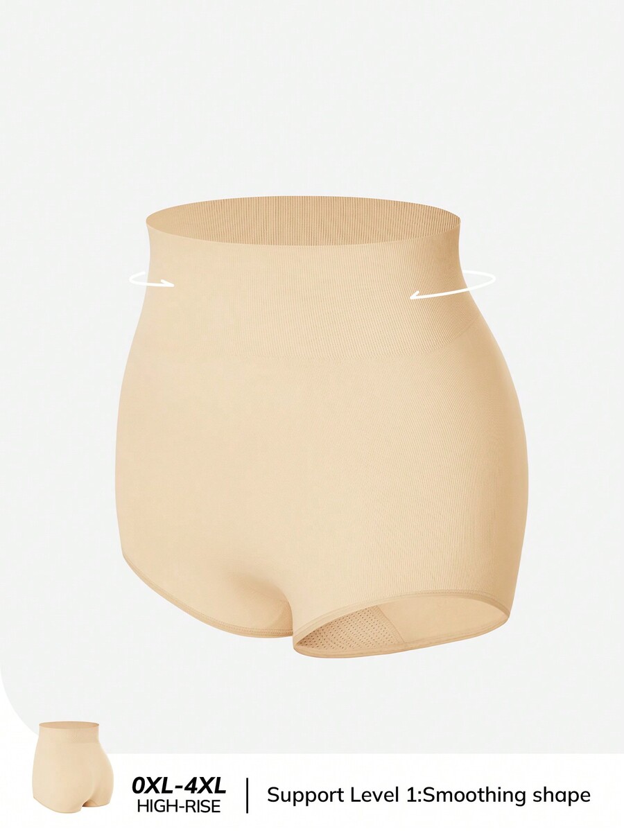 LUVLETTE Calcinha Modeladora Levantar Plus De Cintura Alta Sem Costura Feminina Nude SHEIN