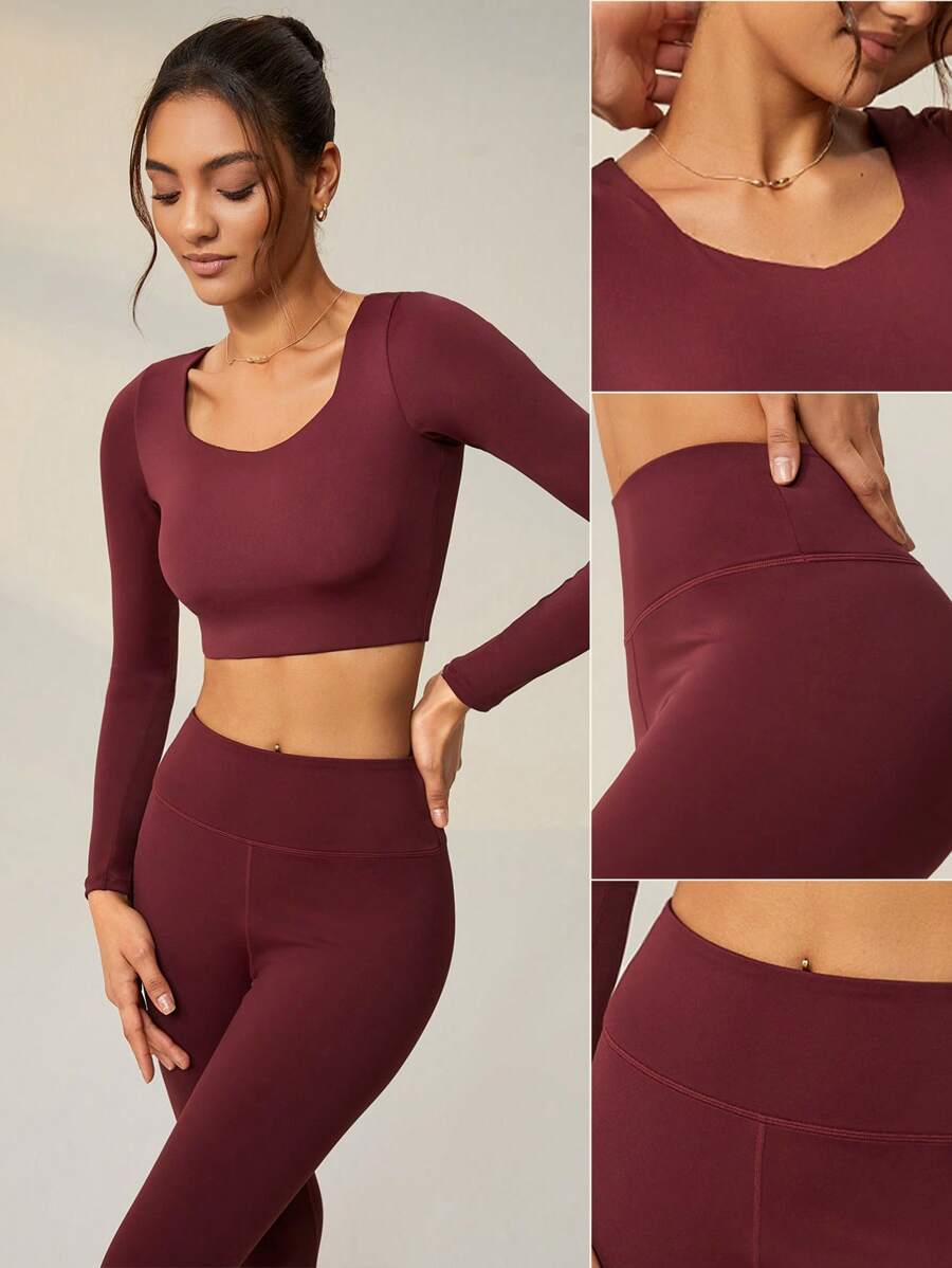 Lifespree Maglietta sportiva con leggings elasticità alta