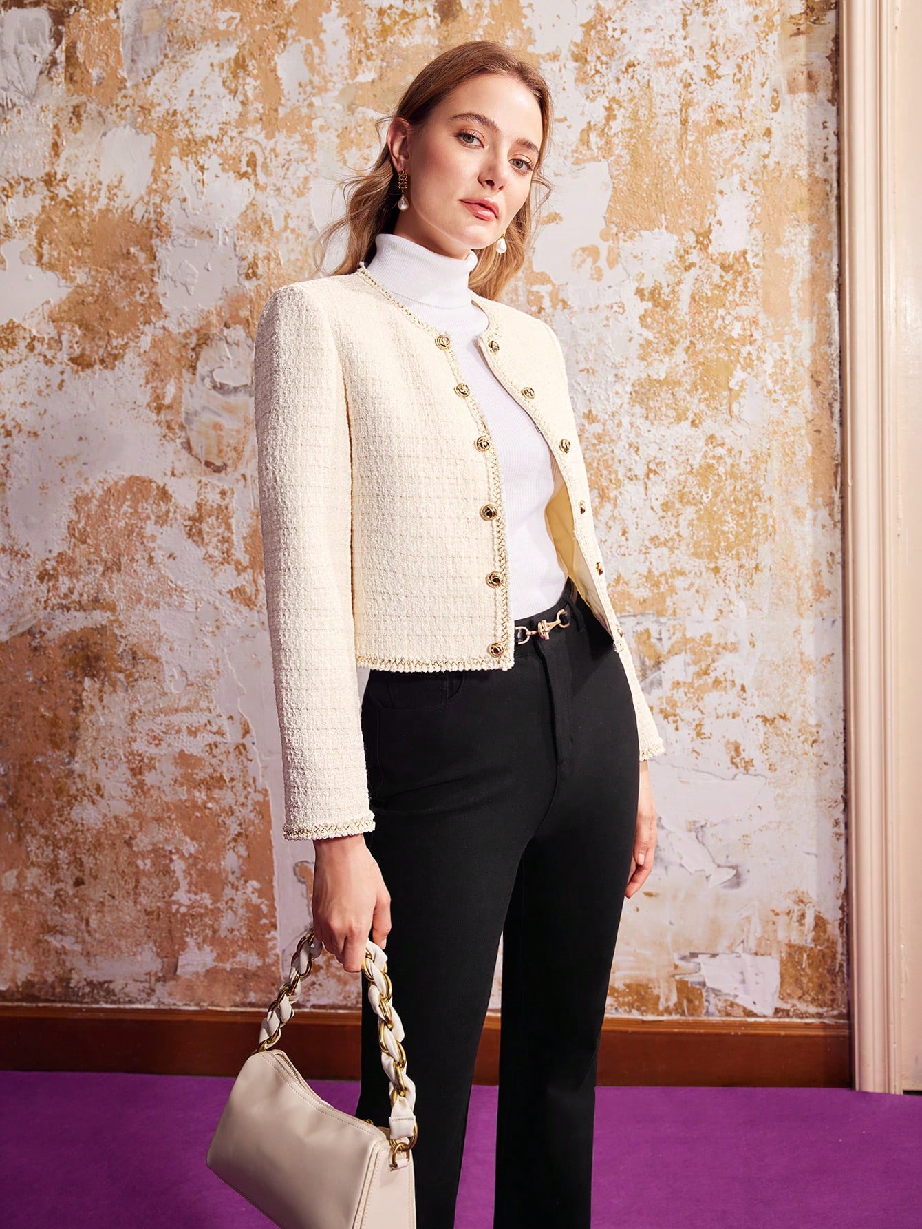 【自宅試着のみ】Wool-Blend Fancy Tweed Jacket Maje_MFPVE00656-0103_F_1.jpg