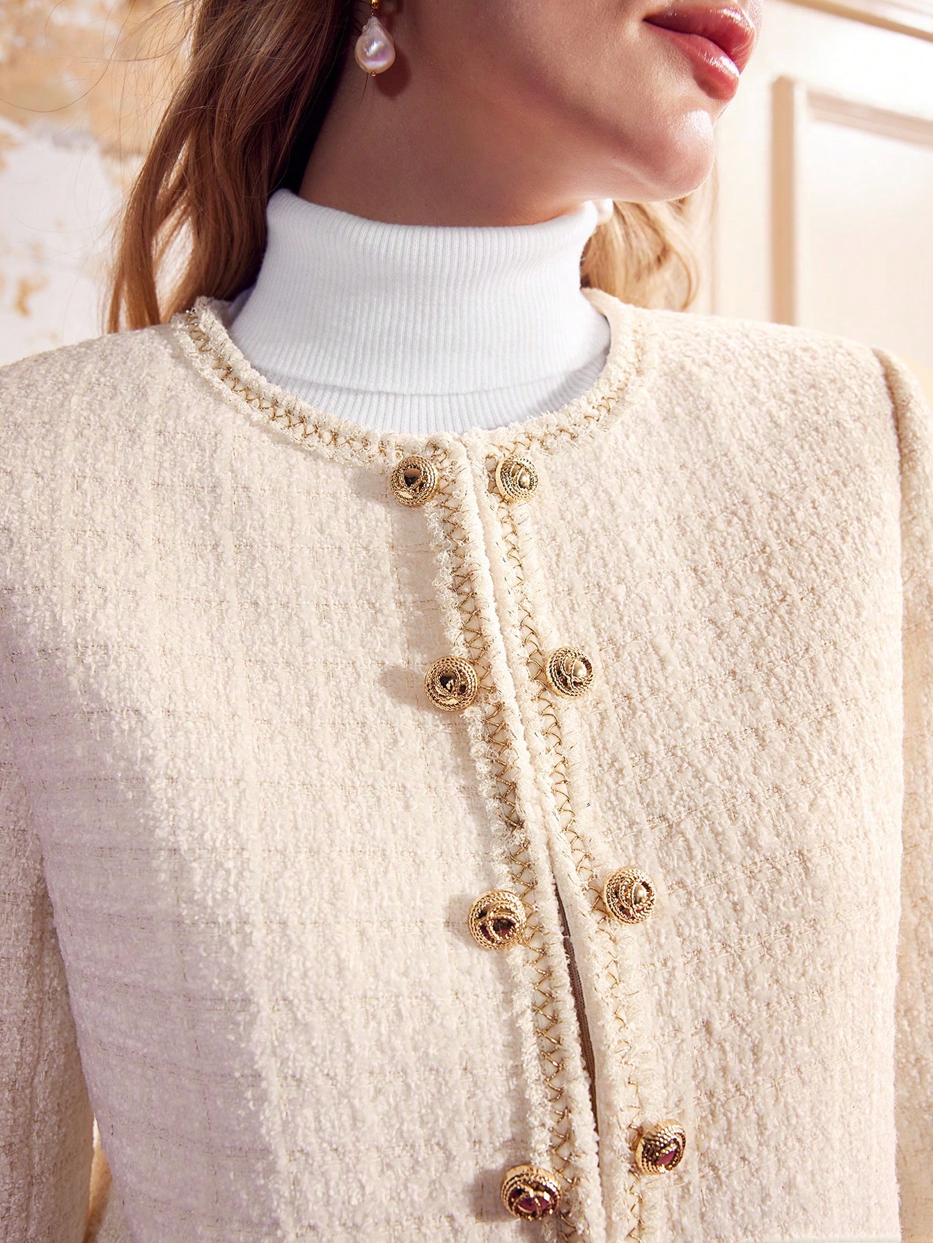 WOOL-BLEND TWEED JACKET｜Motf