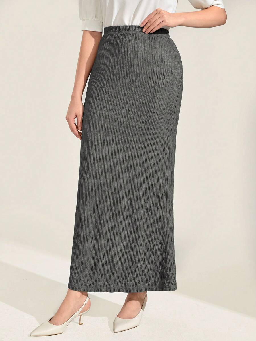 Mulvari High Waist Textured Rib-Knit Skirt