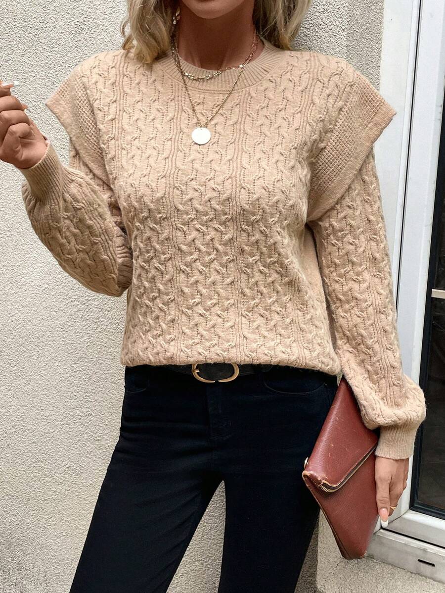Chiquease Maglione monocolore manica a sbuffo 2 in 1