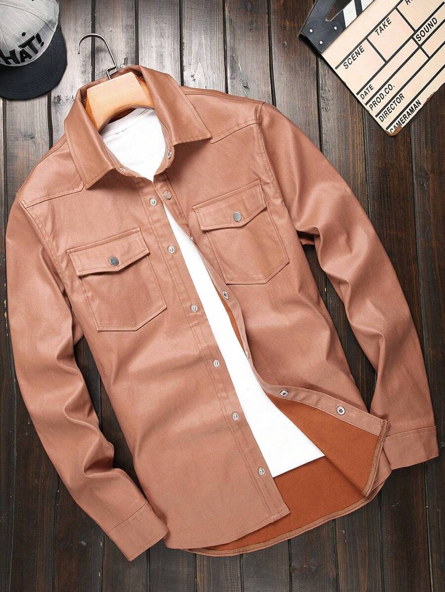 Manfinity Homme Camisa De Mezclilla Para Hombre