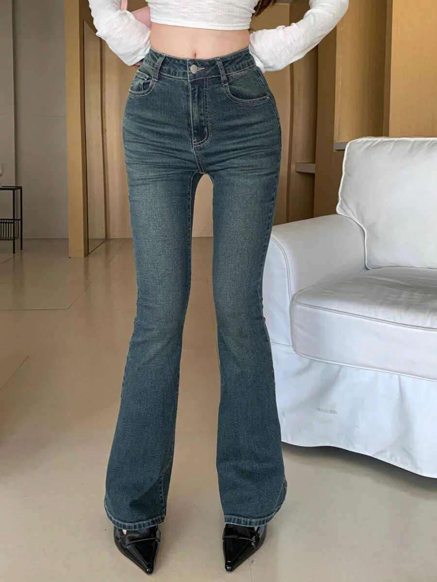 DAZY Jeans À Pattes Évasées unicolores