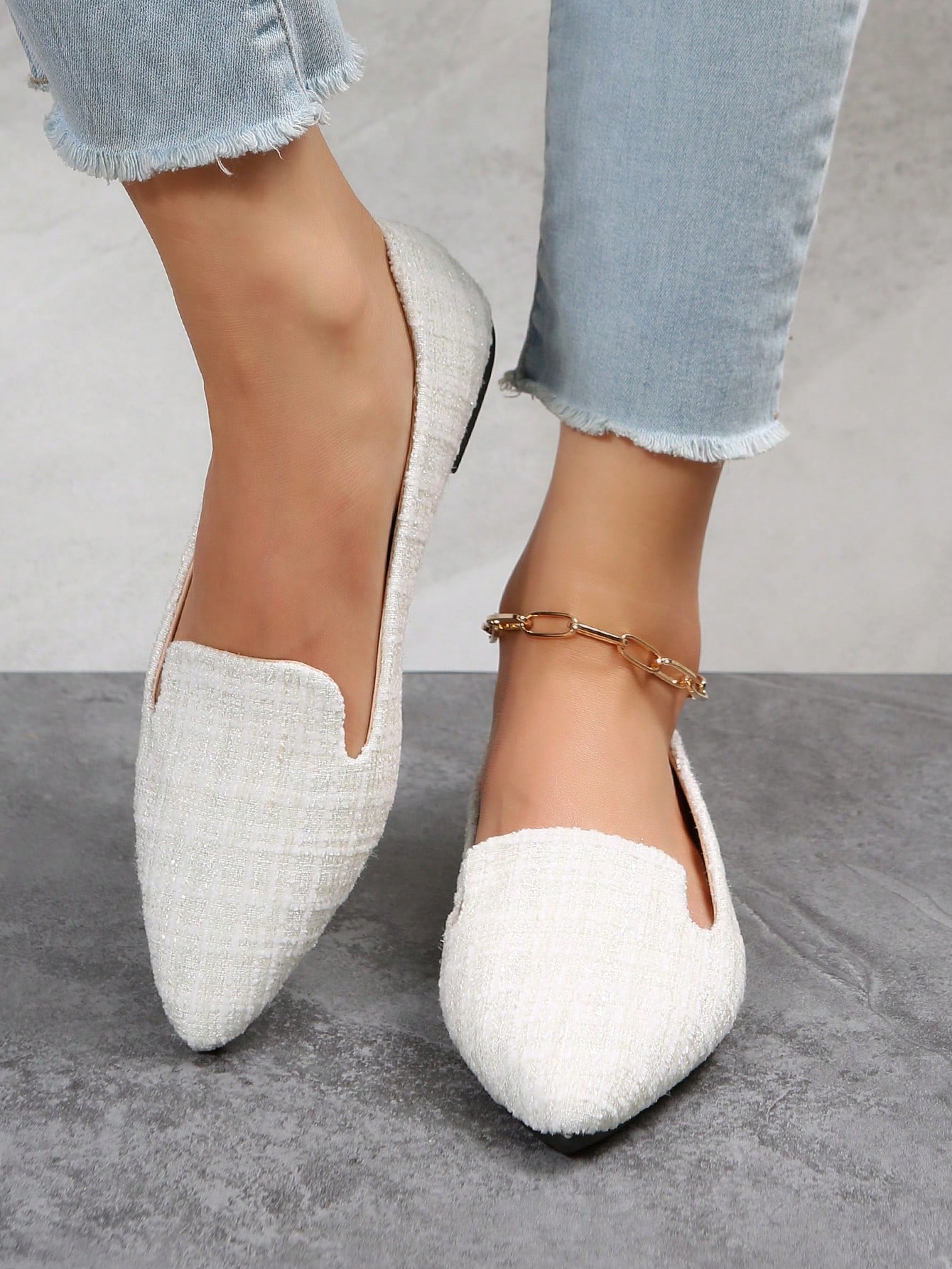 Women's Pointed Toe Comfortable Flat Work Shoes With Soft Sole, Spring