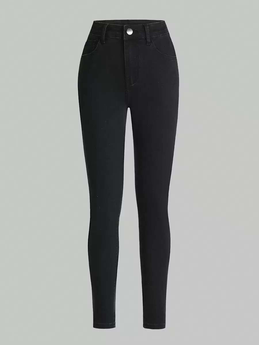 SHEIN Wildeya Jeans de cor sólida para meninas pré-adolescentes