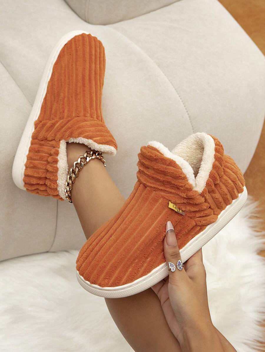 Couple's Warm Closed Toe Slippers For Autumn/Winter