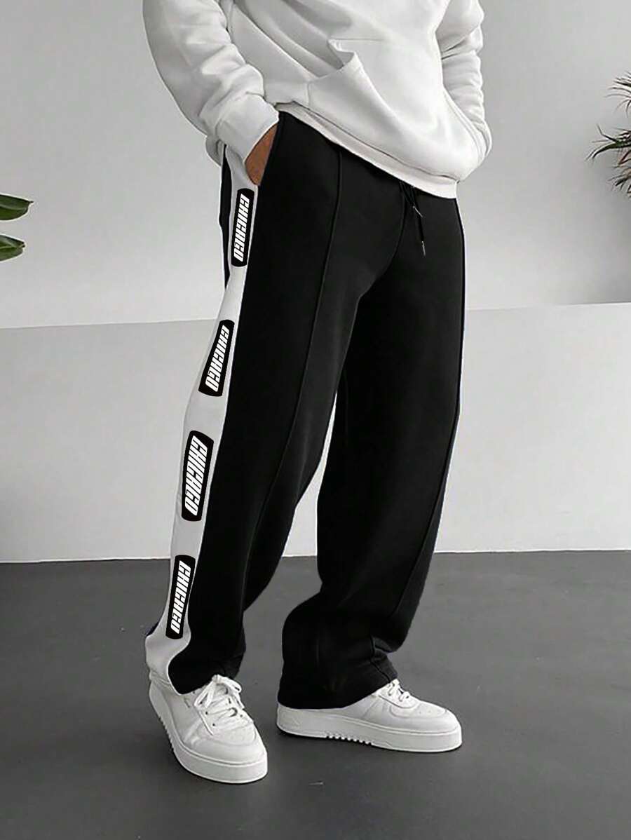 Manfinity Hypemode Men's Contrast Side Seam Drawstring Waist Sweatpants