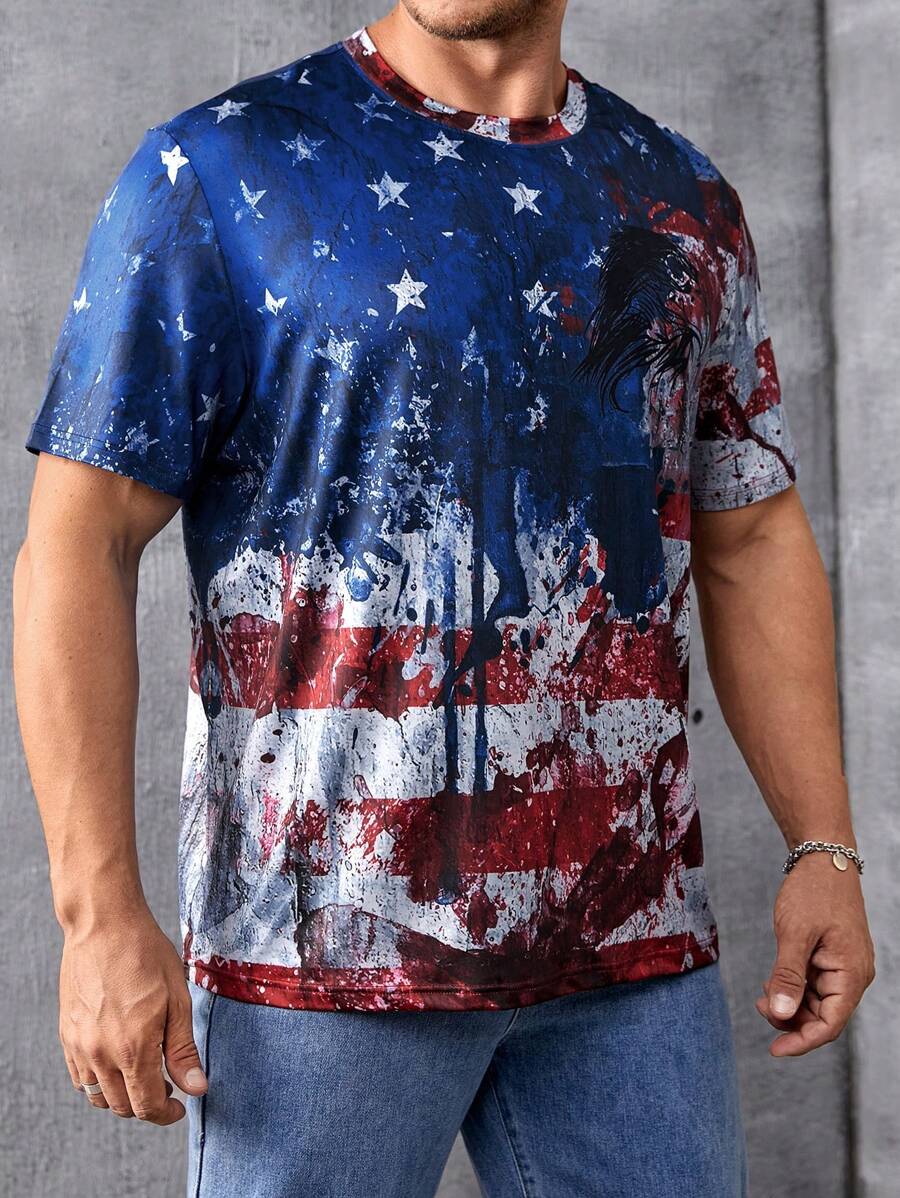 Manfinity LEGND Hommes Plus T-shirt Américaine Imprimé