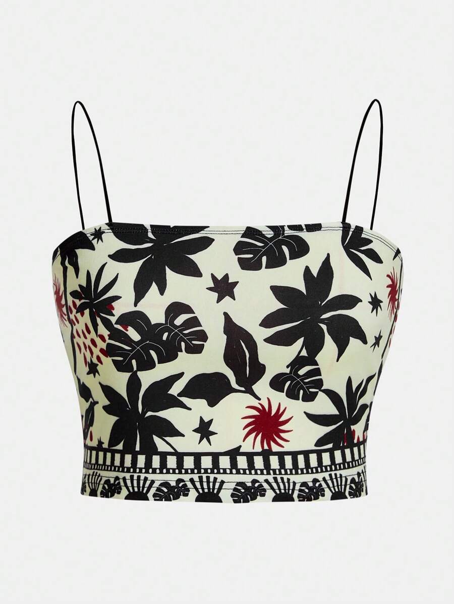 Rafael Machado Artysta Kobiety Boho Bohemian Wakacje Tropikalny Nadruk Cami Top, Na Lato, Wakacje, Plaża, Wyjście, Festiwal, Ibiza Fits, Western Wear
