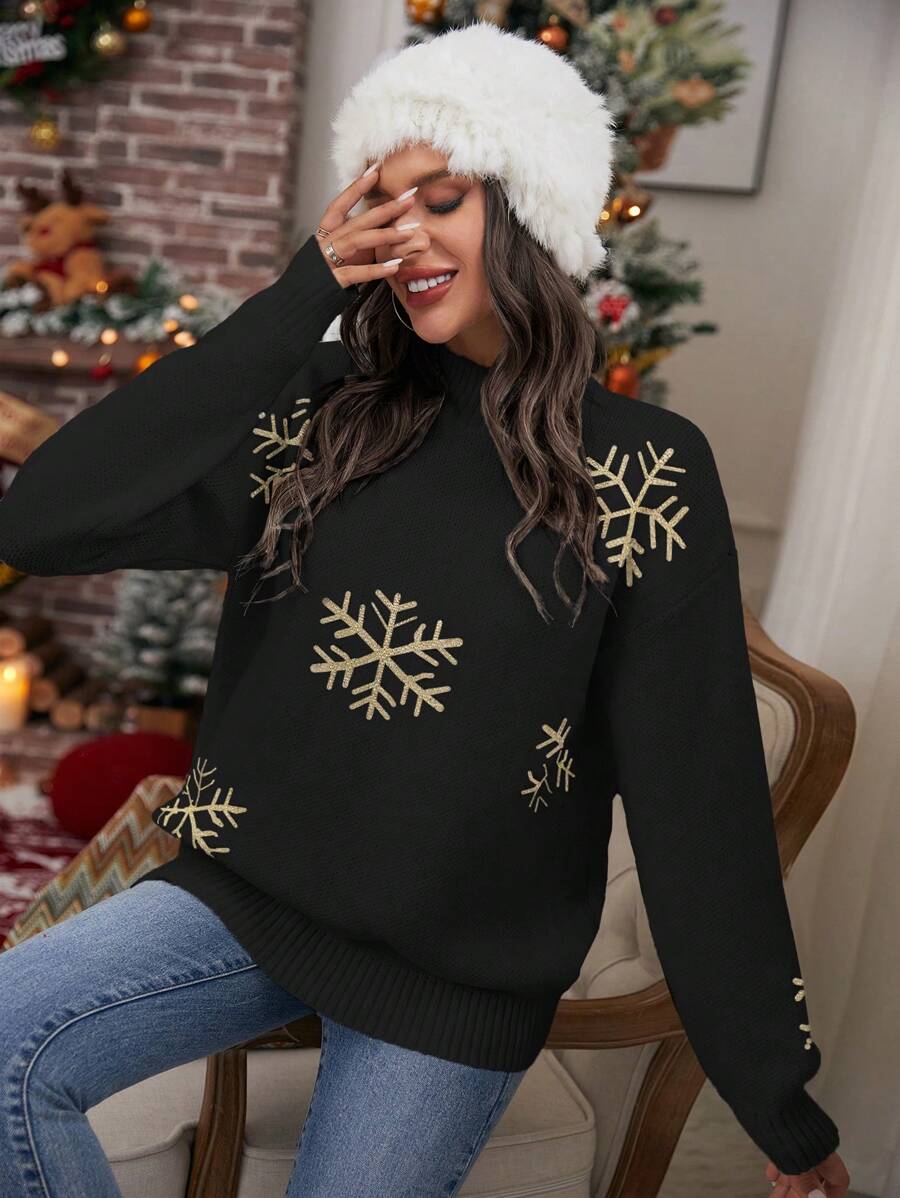 SHEIN LUNE Snowflake Pattern Sweater
