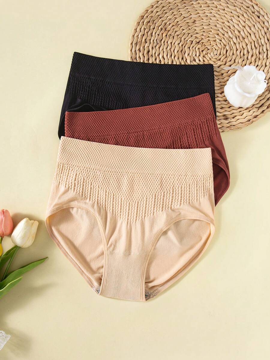 Shein Underwear&Sleepwear Basics 3 piezas Calzoncillos unicolor inconsútil
