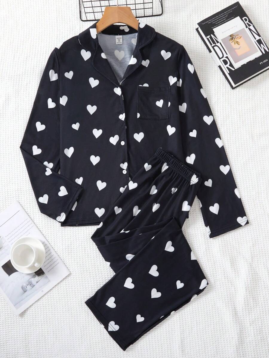 Vêtements d'intérieur imprimés cœur pour les jeunes filles