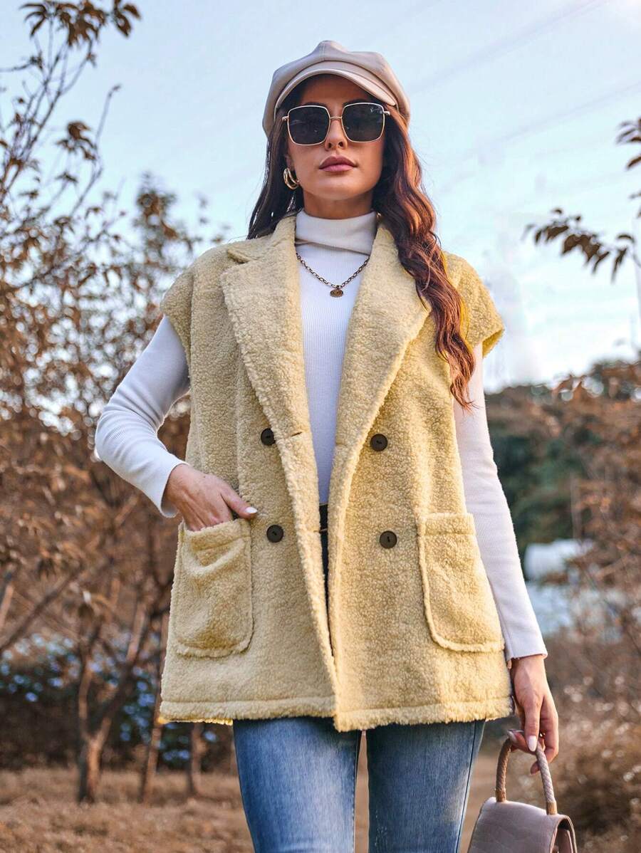 Aveloria Women's Double-breasted Coat With Two Pockets