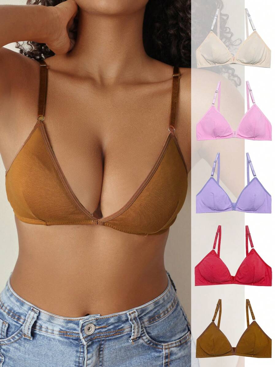 SHEIN Sujetador inalámbrico liso para mujer