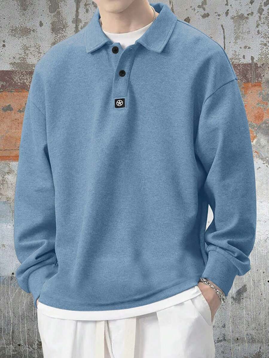Manfinity Hypemode Chemise Polo À Patch Lâche Pour Homme Avec Épaule Tombante