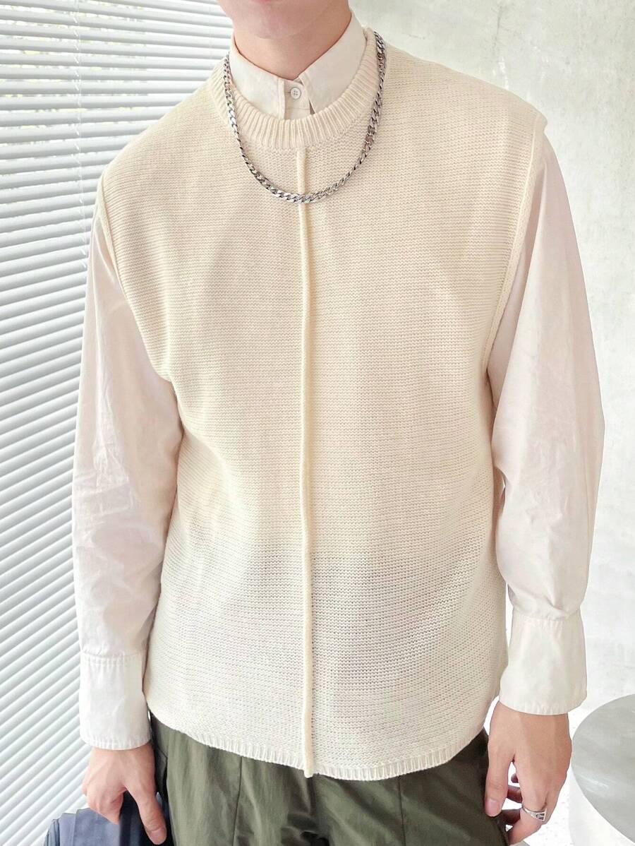 Manfinity Hypemode Chaleco Tipo Suéter Con Cuello Redondo Para Hombre