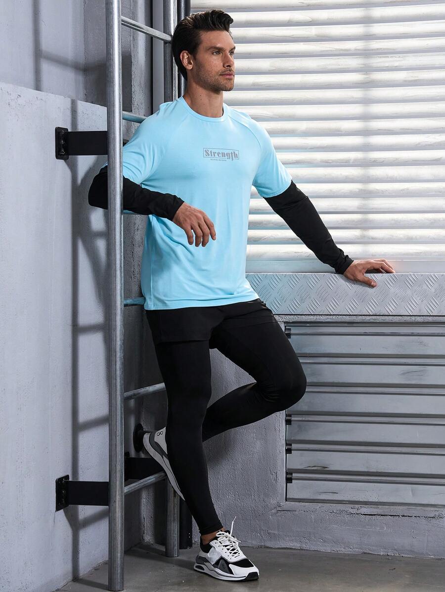 Manfinity Sport Corelite Ensemble de sport 2 en 1 pour homme avec lettrage graphique, costume d'athlétisme, ensemble d'entraînement de survêtement