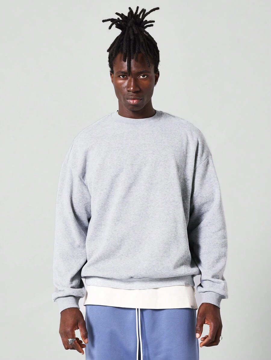 SUMWON Heavyweight Classic Crew Neck Sweatshirt Athletic Casual Pullover Winter Essentials Sports Base Layer Workout Gym Loungewear