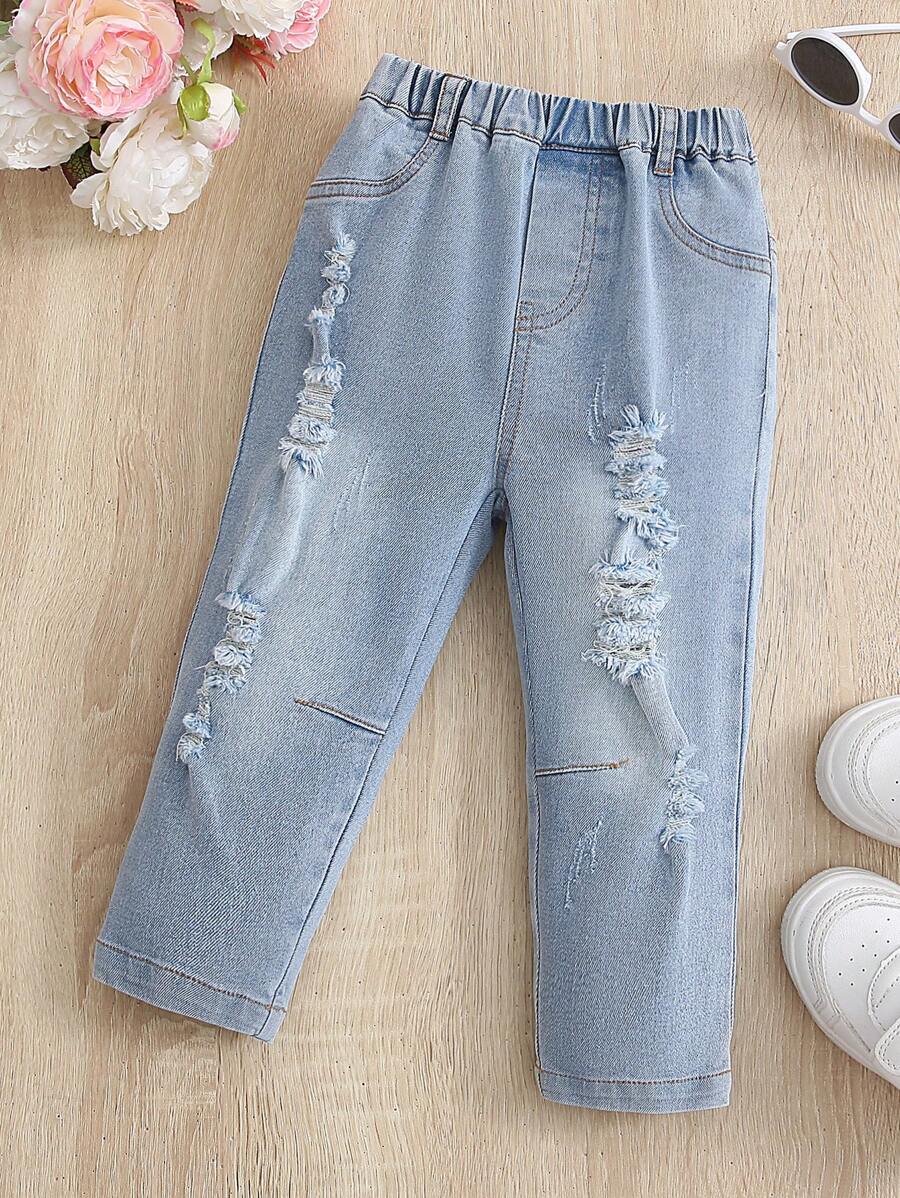Baby Boys' Light-colored Casual Ripped Jeans