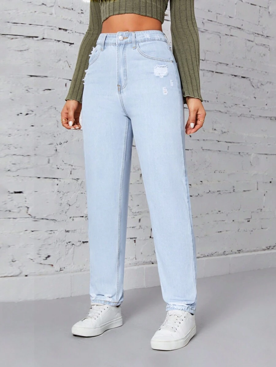 SHEIN EZwear High Waist Mom Fit Jeans