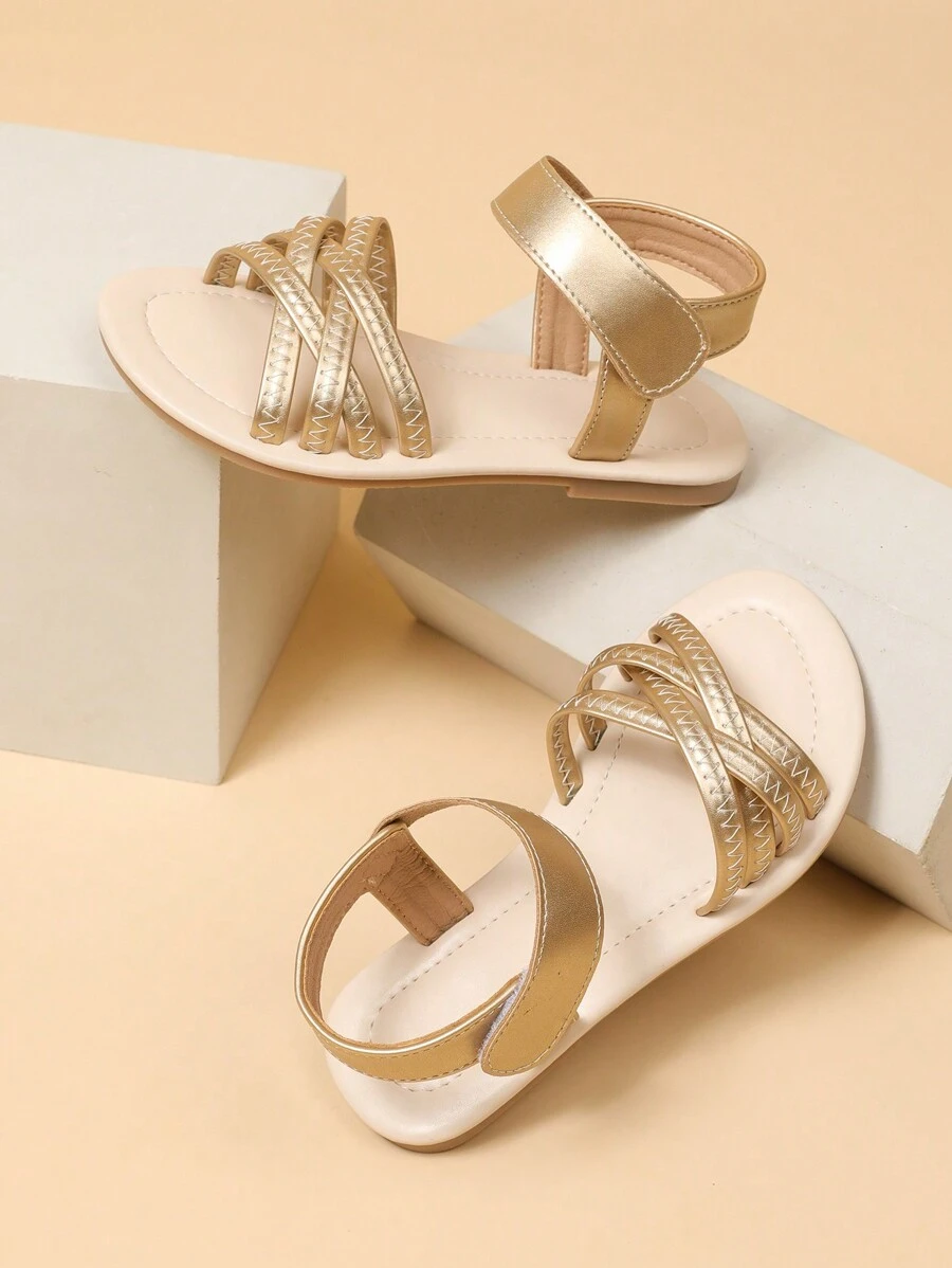 1pair Children's Flat Sandals Multicolor Girls' Item