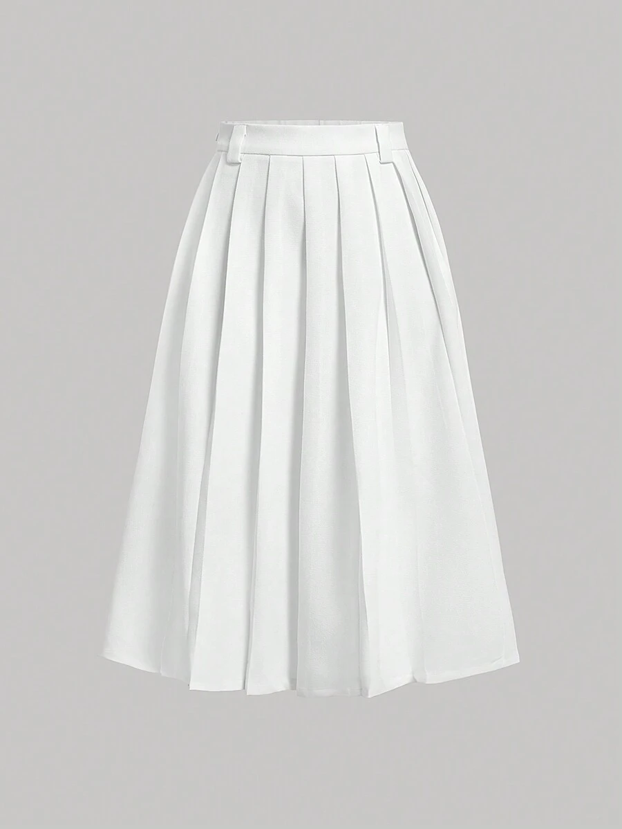 SHEIN MOD Women's Pleated Long Skirt