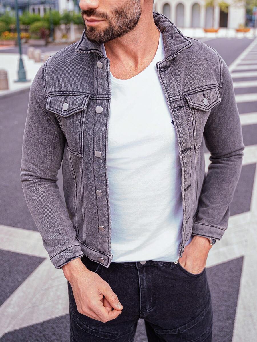 Manfinity Homme Men's Long Sleeve Denim Jacket