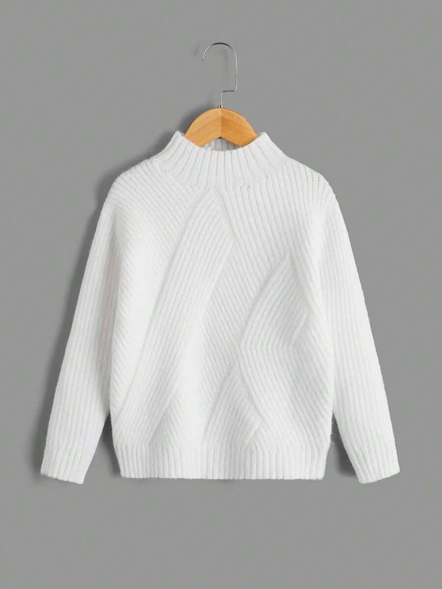SHEIN Meisjes In de mode Effen kleur Kraag Truien
