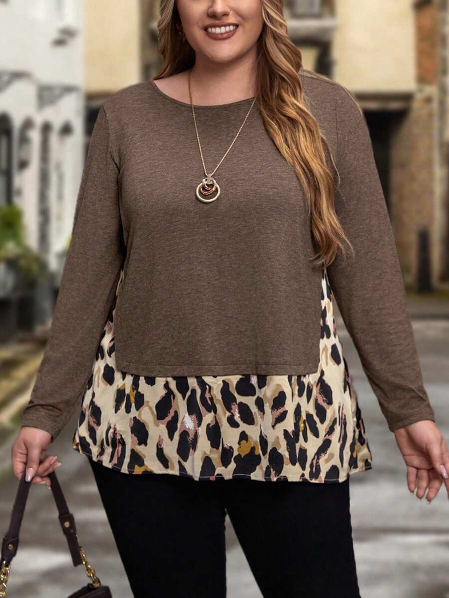 EMERY ROSE Plus Graphic Print Tee