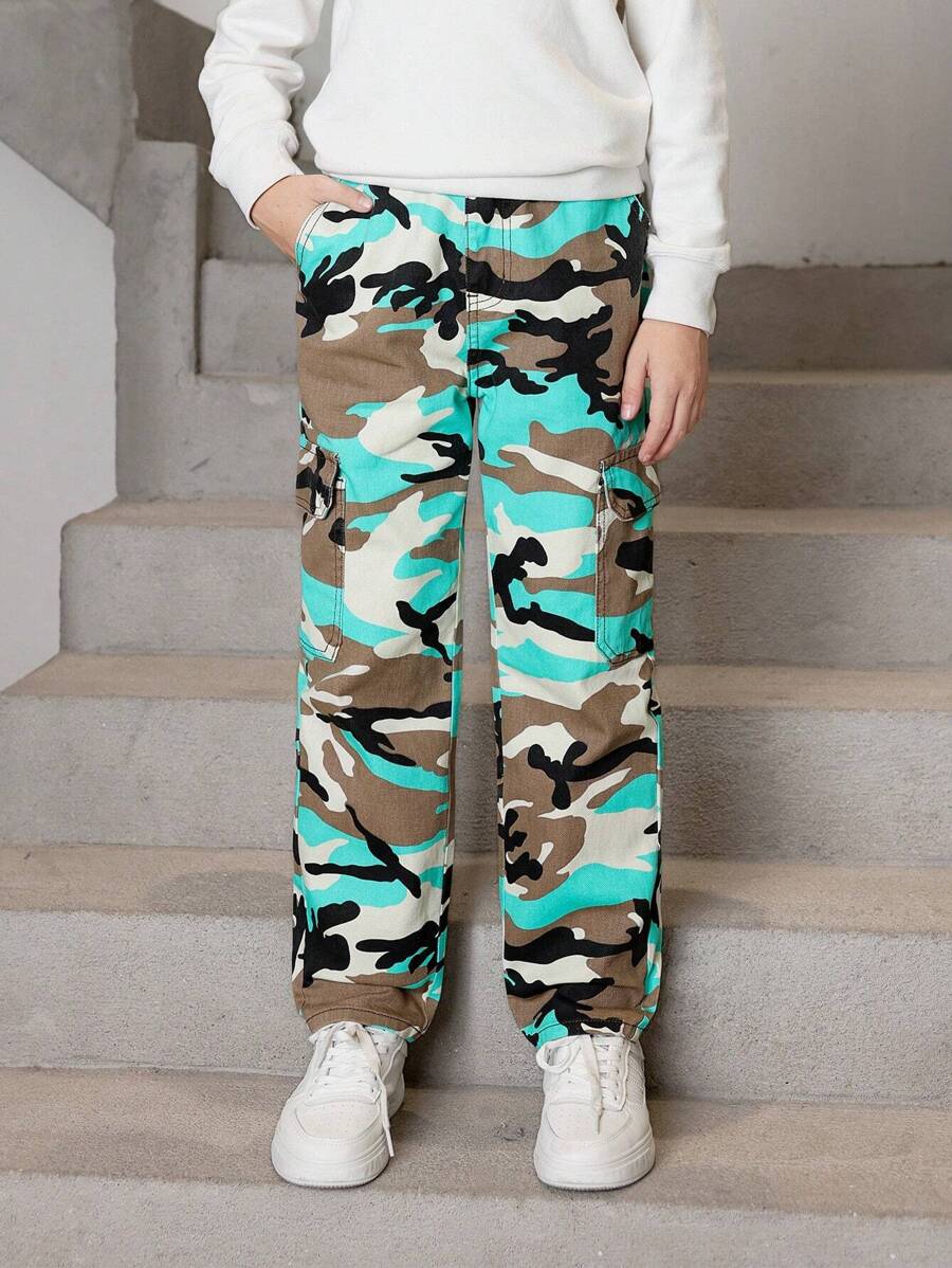 Tween-Jungen Neu eingetroffen Lässige Camouflage Cargo Jeans