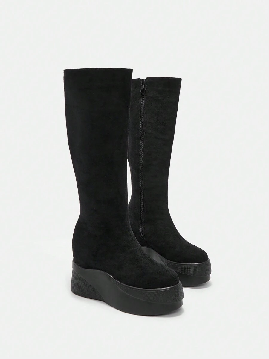 SheIn ICON Fashionable Women's Flatform Over-the-knee Boots