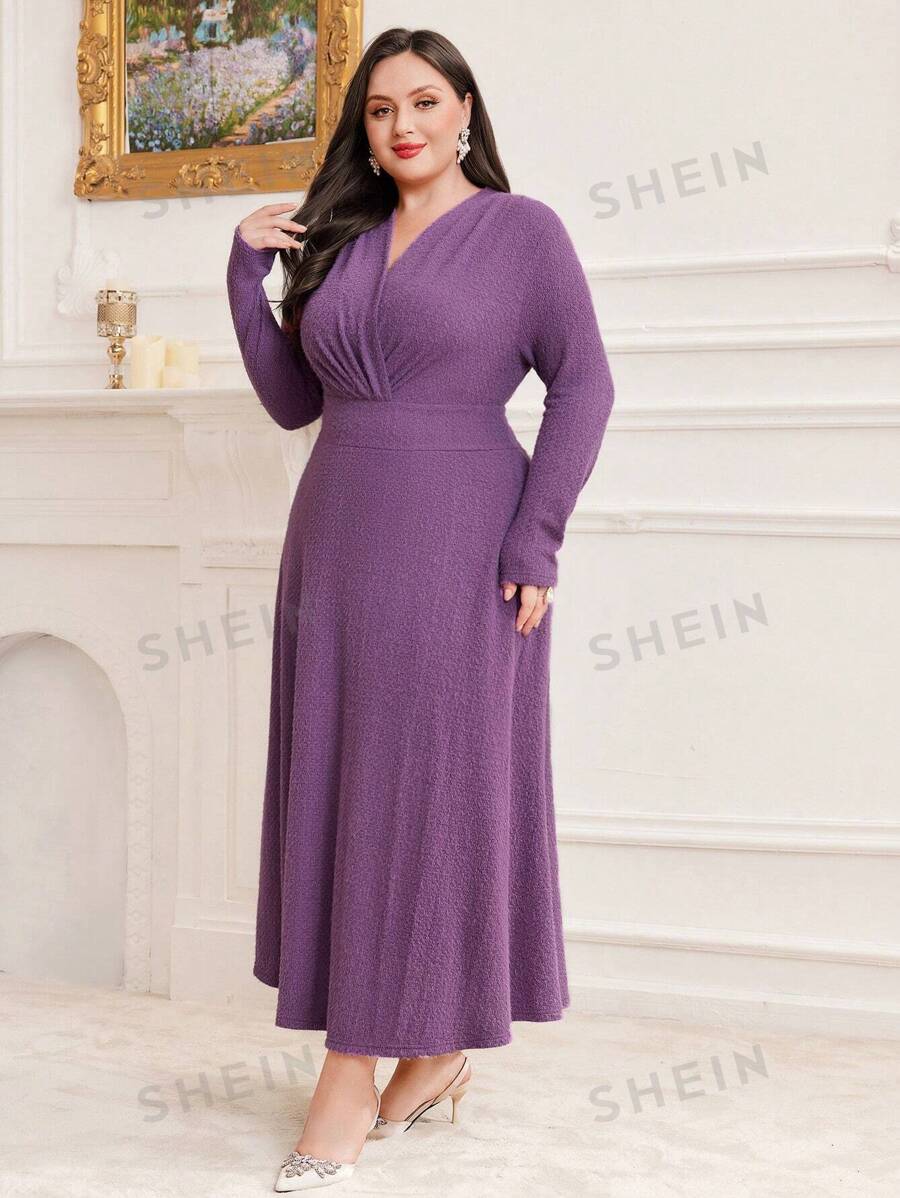 Modelyn Vestido De Talla Grande De Color Sólido